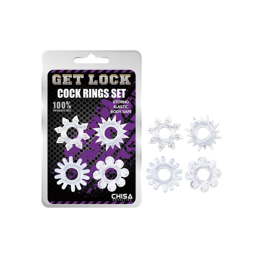 Set de anillos para el pene transparente