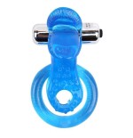 Anillo vibrador para el pene the tongue azul