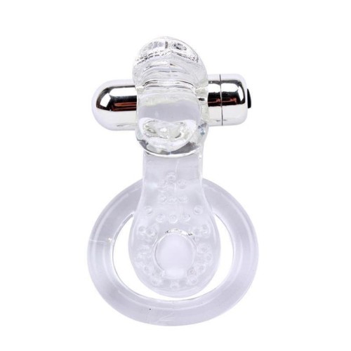 Anillo vibrador para el pene the tongue transparente