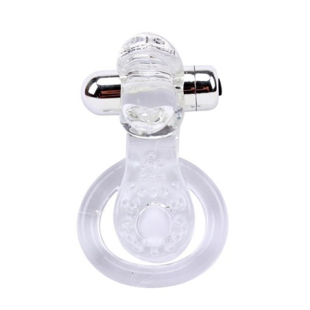 Anillo vibrador para el pene the tongue transparente