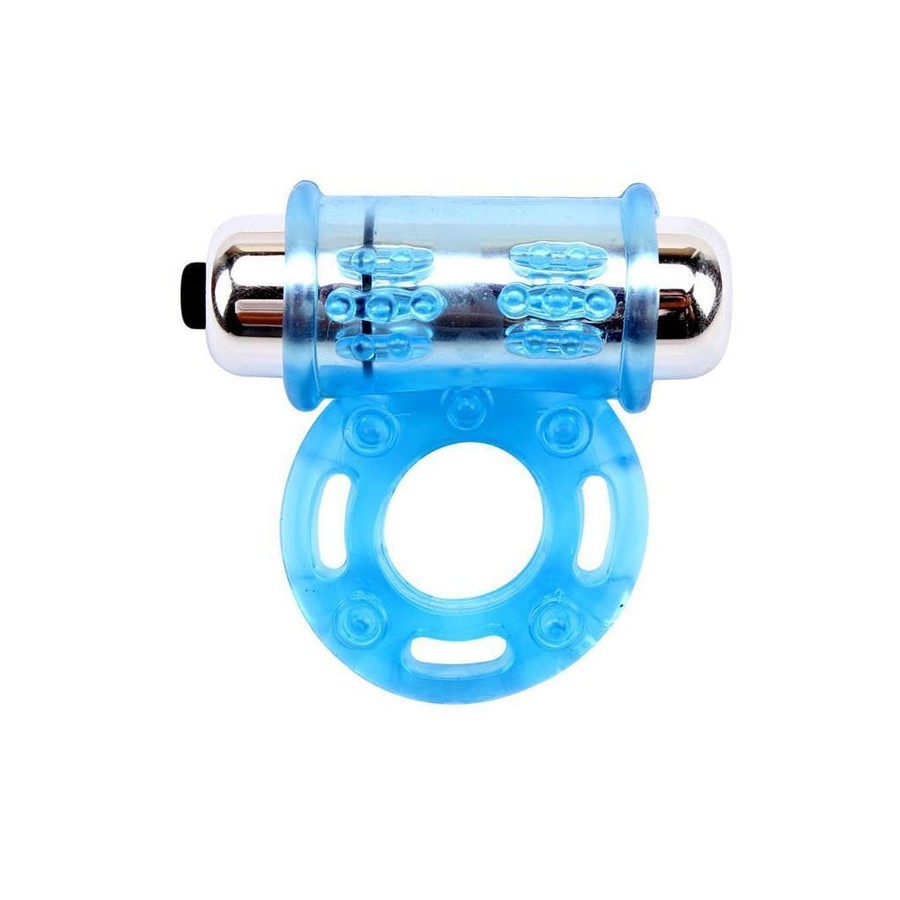 Anillo vibrador para el pene bull ring azul