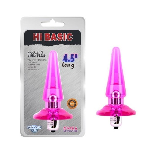 Plug anal con vibracion nicoles 2.5 x 3.2 cm rosa