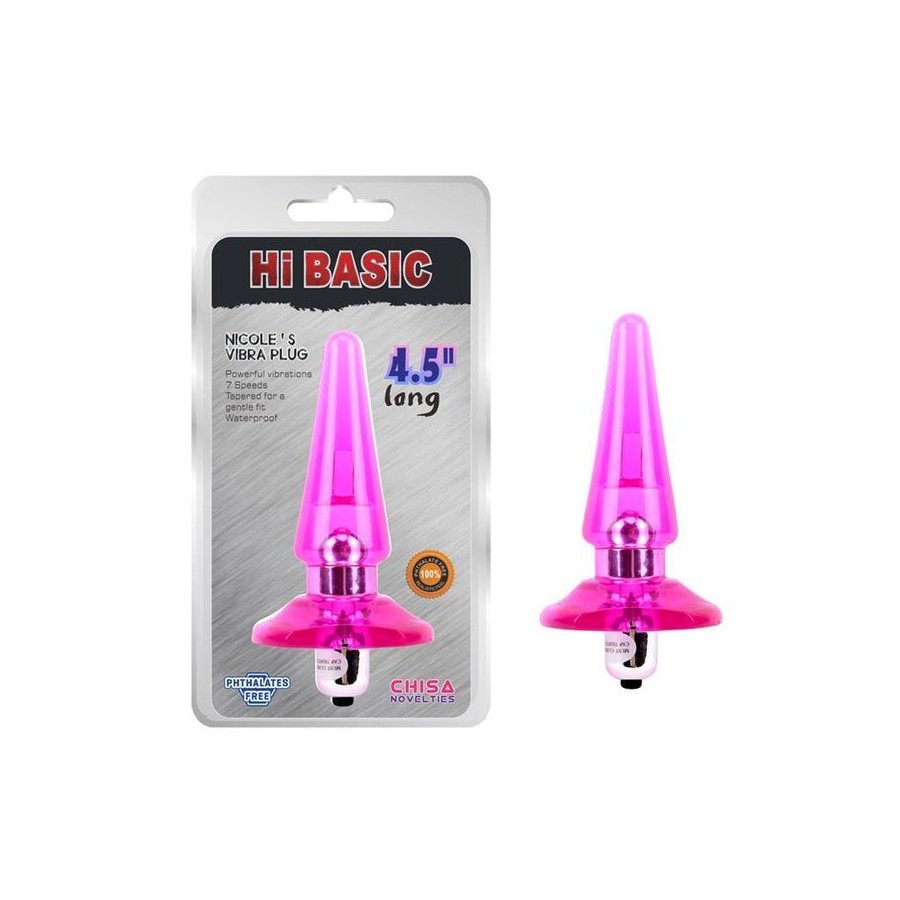 Plug anal con vibracion nicoles 2.5 x 3.2 cm rosa