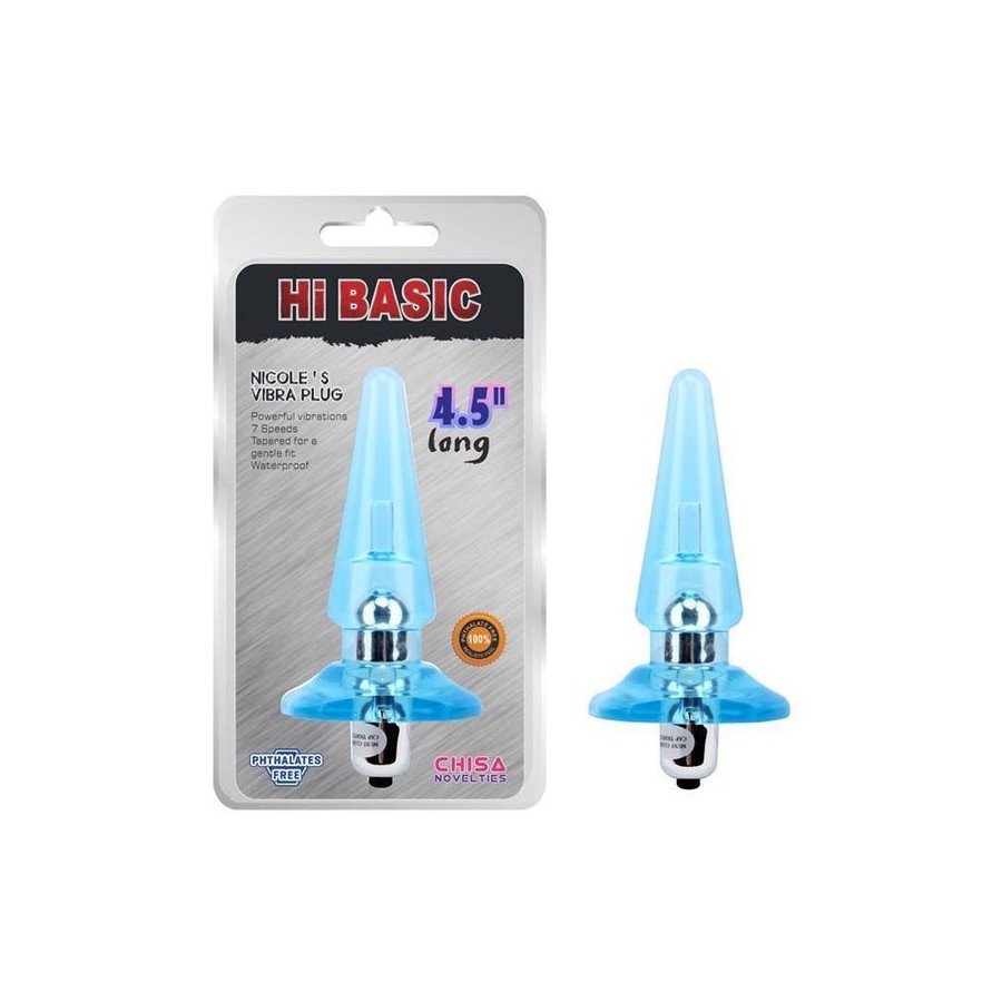 Plug anal con vibracion nicoles 12.5 x 3.2 cm azul