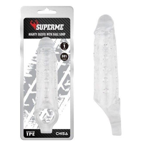 Funda para el pene con sujeción para testículos mighty transparente