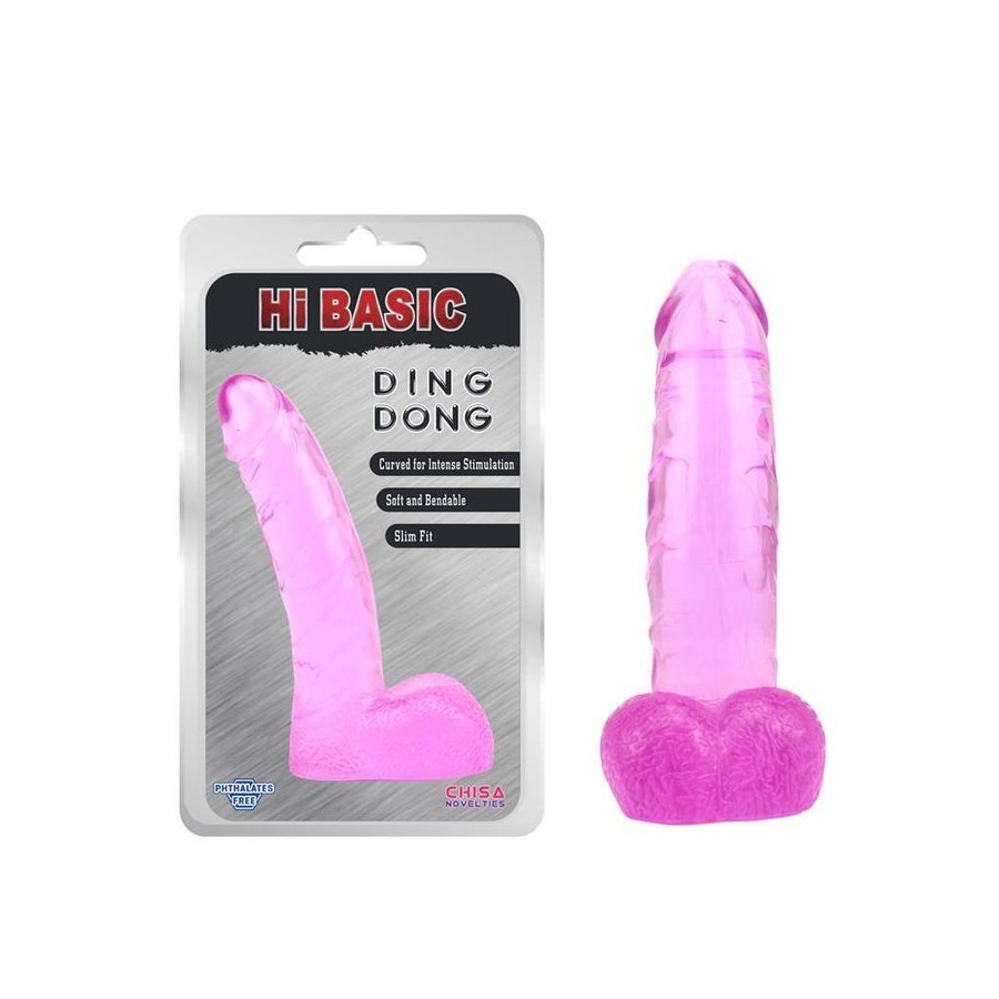 Dildo ding dong transparente-pink