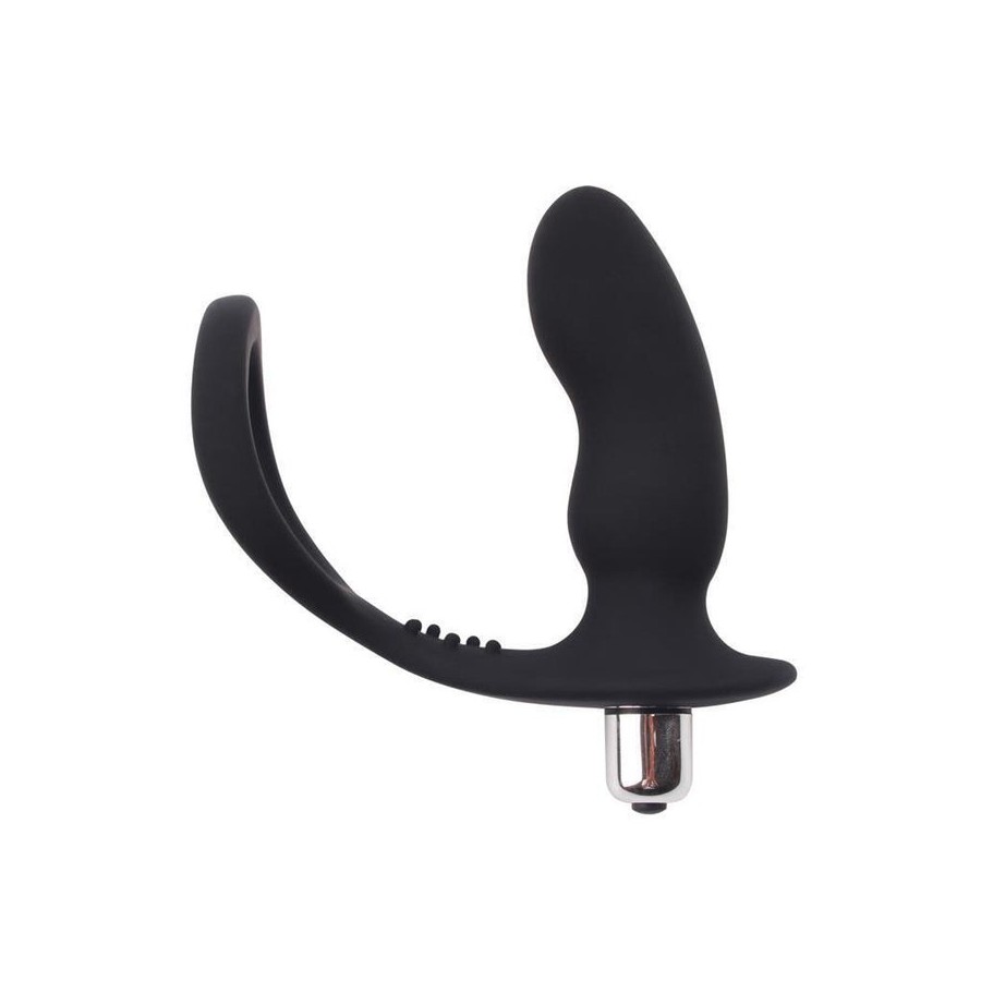 Anillo para el pene con plug anal negro
