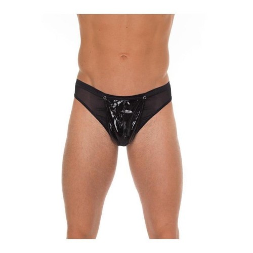 Tanga de pvc negro talla única