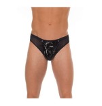 Tanga de pvc negro talla única