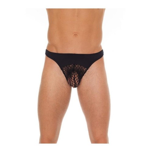 Tanga rejilla negro talla única