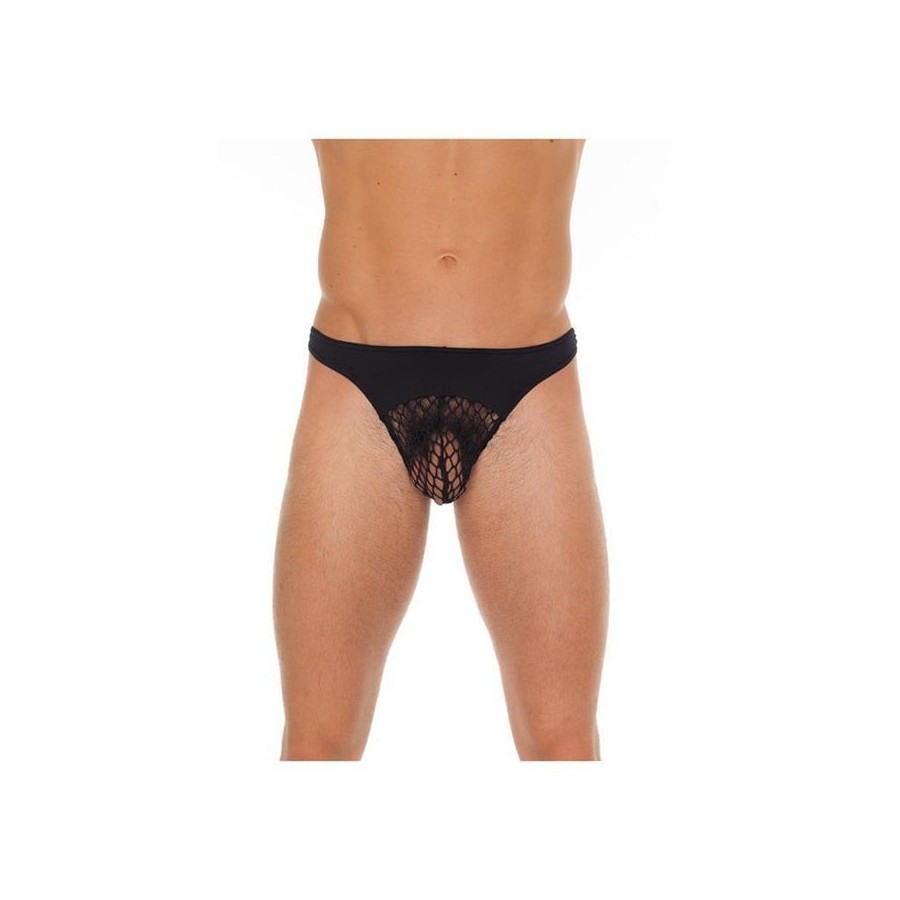 Tanga rejilla negro talla única