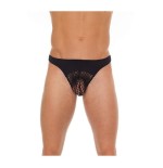 Tanga rejilla negro talla única