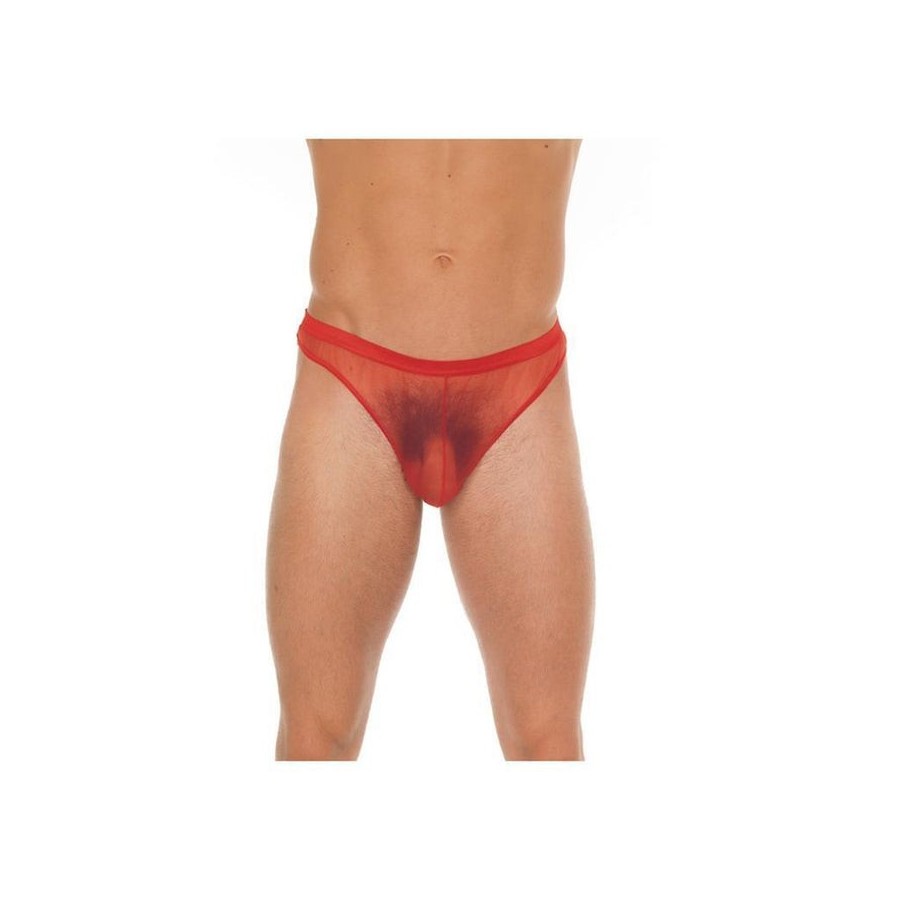 Tanga rejilla rojo talla única