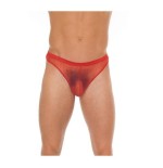 Tanga rejilla rojo talla única