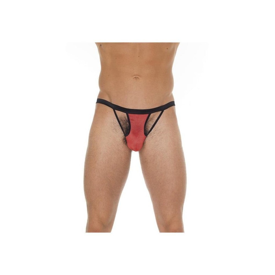 Tanga con tiras rojo y negro talla única
