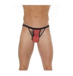 Tanga con tiras rojo y negro talla única