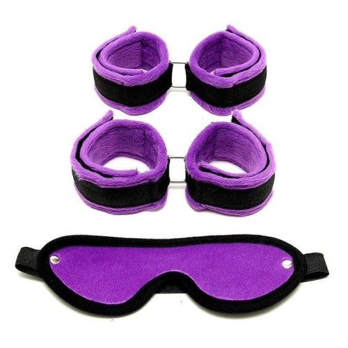 Rimba bondage play set de esposas para tobillo y muñecas color púrpura