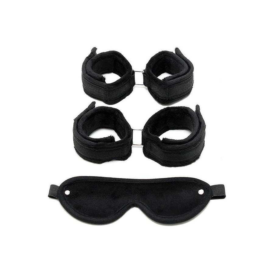 Rimba bondage play set de esposas para muñecas y tobillos color negro
