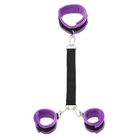 Collar y esposas con correas ajustables  púrpura