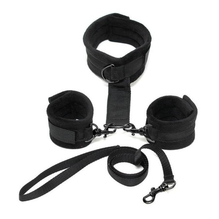 Collar y esposas desmontables  negro ajustables
