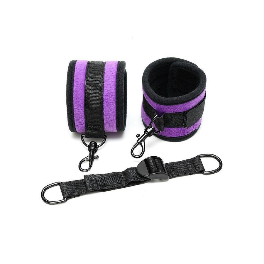 Rimba bondage play esposas para tobillos con correa elástica color púrpura