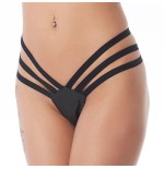 Tanga  cuero  negro talla única