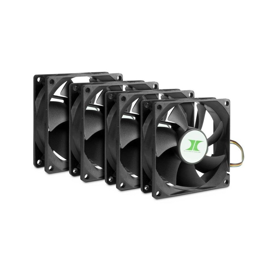 Inter-tech 88887290 ventilador de pc carcasa del ordenador 8 cm 4 pieza(s) negro