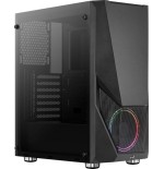 Caja pc aerocool zauron black 2*usb3.0 usb2.0 audio hd gpu hasta 325mm panel lateral transparente ventilador saturn 12 frgb atx