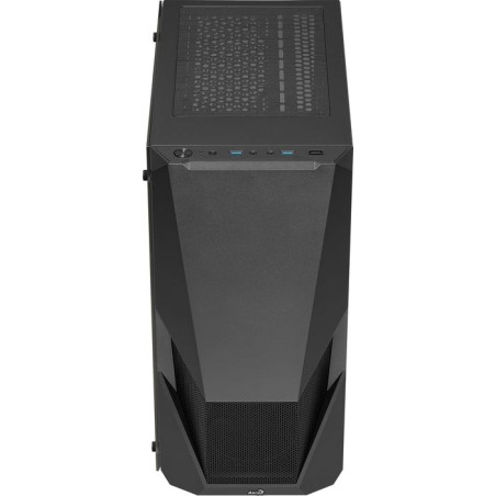 Caja pc aerocool zauron black 2*usb3.0 usb2.0 audio hd gpu hasta 325mm panel lateral transparente ventilador saturn 12 frgb atx