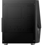 Caja pc aerocool zauron black 2*usb3.0 usb2.0 audio hd gpu hasta 325mm panel lateral transparente ventilador saturn 12 frgb atx