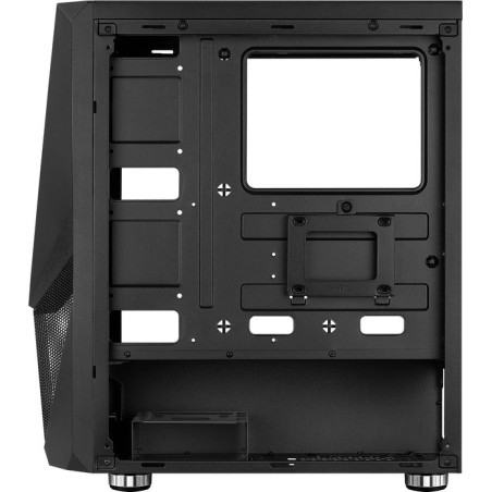 Caja pc aerocool zauron black 2*usb3.0 usb2.0 audio hd gpu hasta 325mm panel lateral transparente ventilador saturn 12 frgb atx