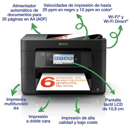 Impresora epson workforce pro wf-4820dwf fax wifi d
