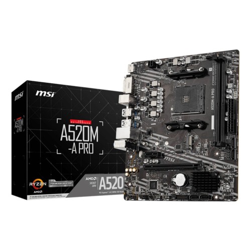 Placa base msi am4 a520m-a pro m-atx/2xddr4/4xsata6/1xusb 3.2/2xusb 2.0 911-7c96-001