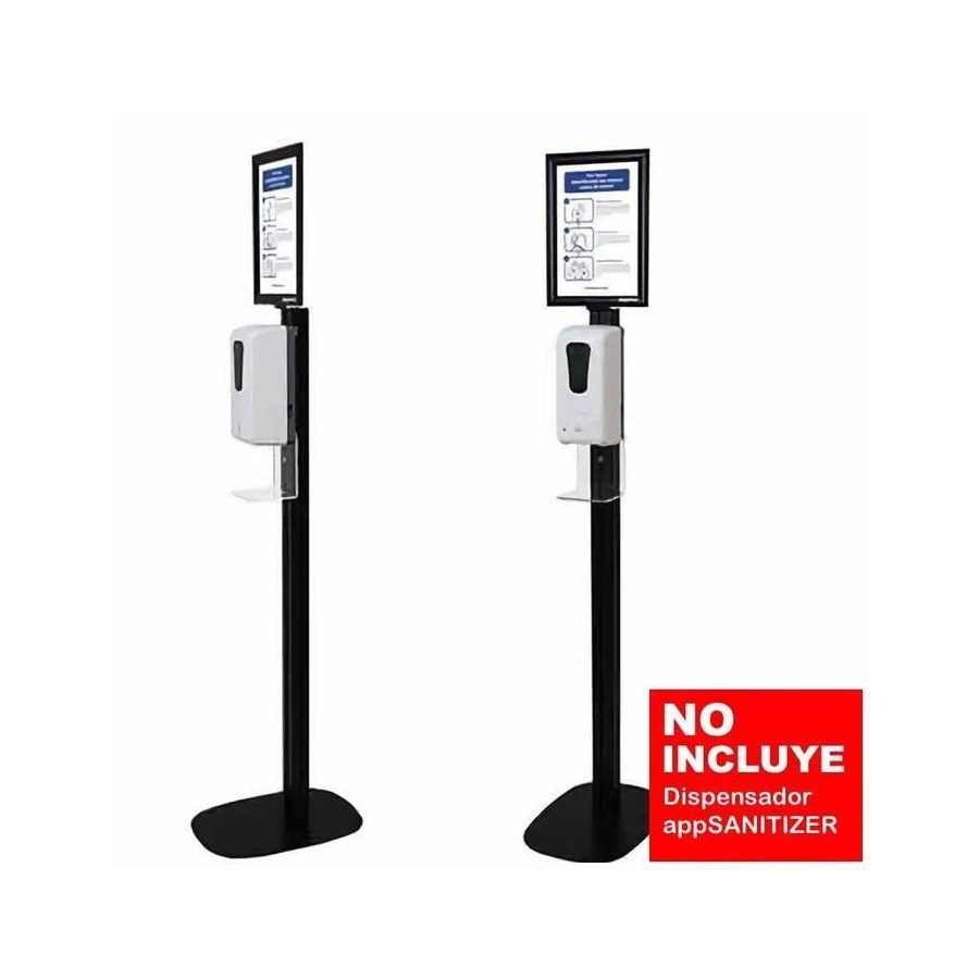 Soporte stand negro approx stsanitizer02 para dispensador appsanitizer 300*300*1544mm incluye cartel informativo