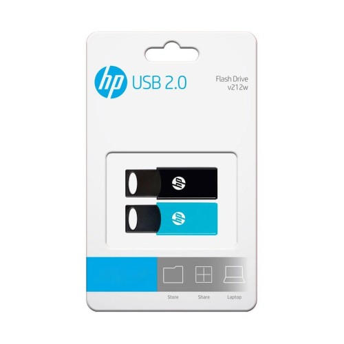 Pendrive hp pack 2 pendrive 64gb usb 2.0 v212w negro/azul