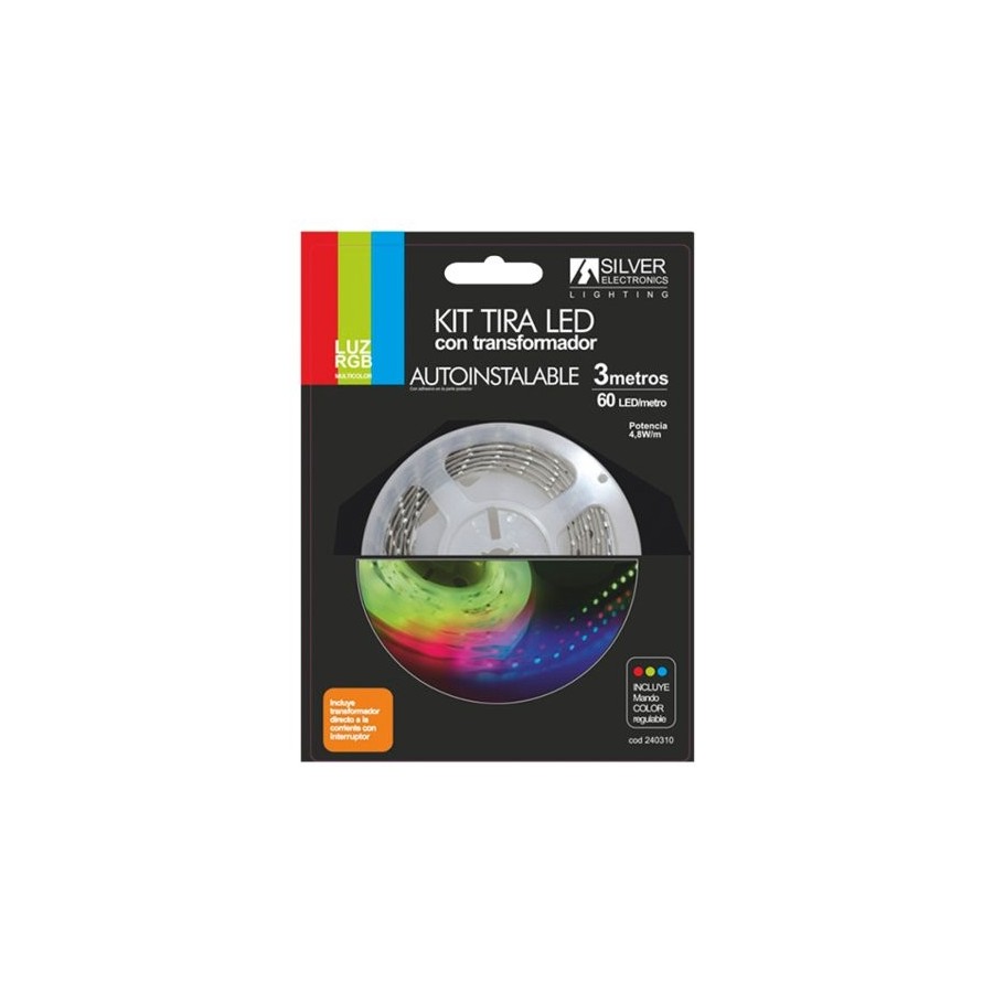 Kit tira led silver sanz 240310 3m -  7.4w - m -  rgb