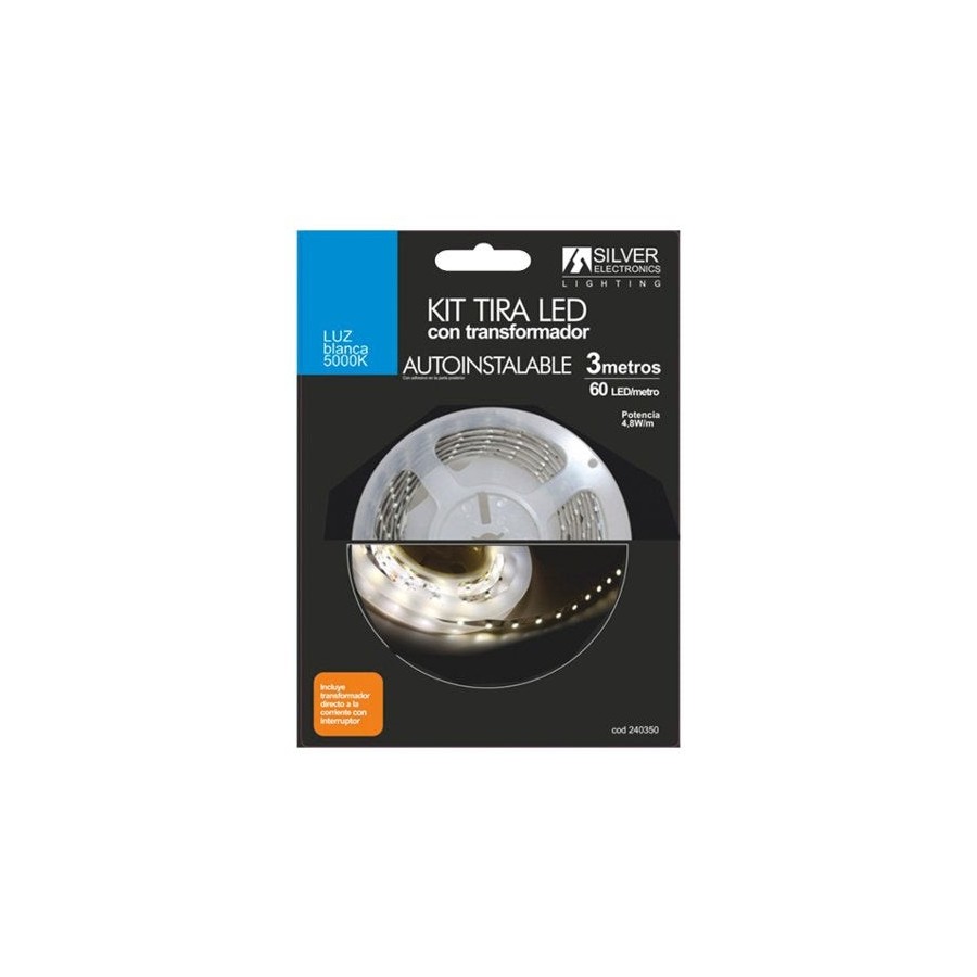 Kit tira led silver sanz 240350 3m -  4.8w - m -  5000k
