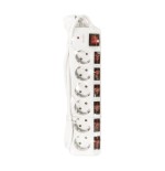 Logilink regleta de enchufes logilink 6 tomas 6xcee 7/3, w. 7 interruptor, blanco