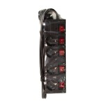 Logilink regleta de enchufes de 4 tomas, 4xcee 7/3, w. 5 interruptor, negro cable textil logilink