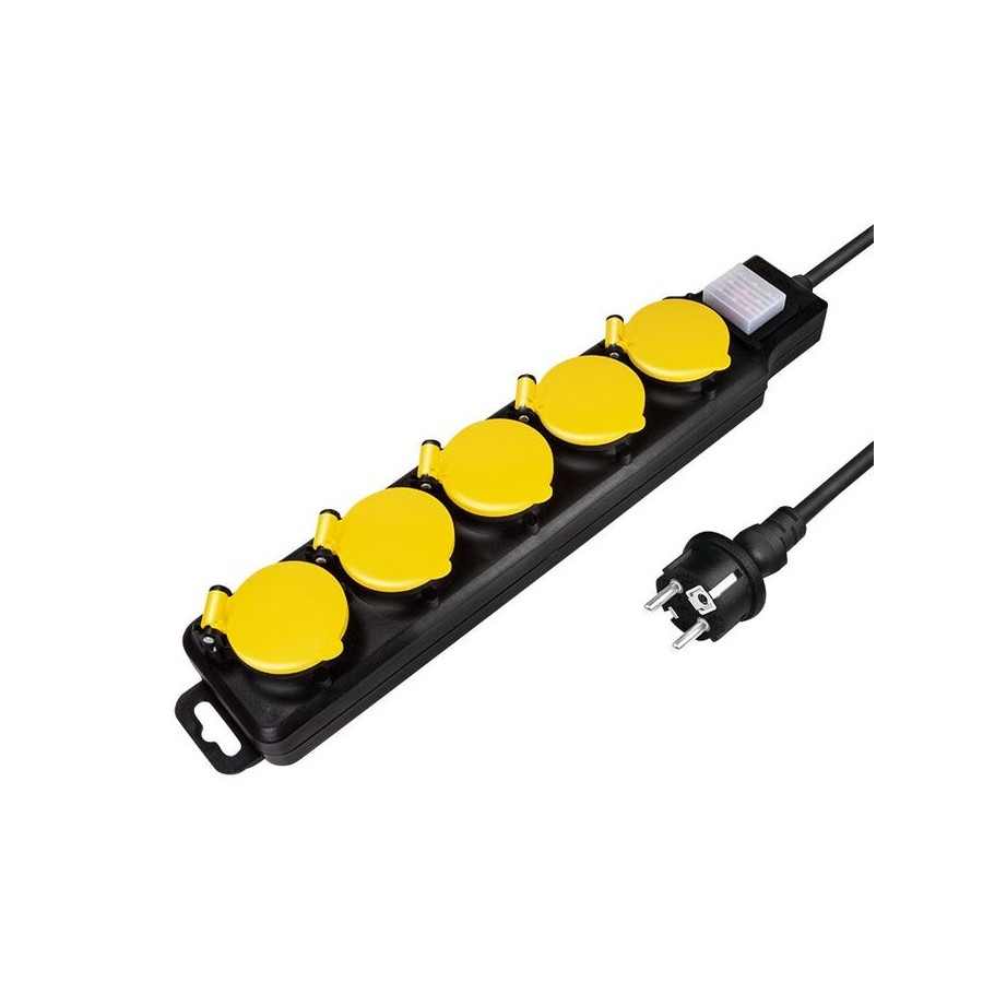 Logilink regleta de enchufes  de 5 tomas 5xcee 7/3 con interruptor exteriores