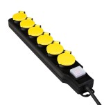 Logilink regleta de enchufes de 6 tomas, 6xcee 7/3, con interruptor, exteriores