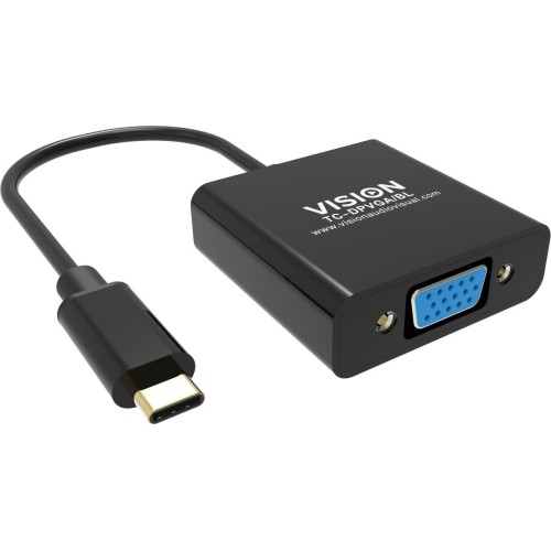 Vision tc-usbcvga/bl adaptador de cable de vídeo usb tipo c vga (d-sub) negro