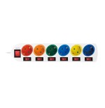 Logilink regleta de enchufes 6 tomas, 6xcee 7/3, w. 7 interruptores, coloridos