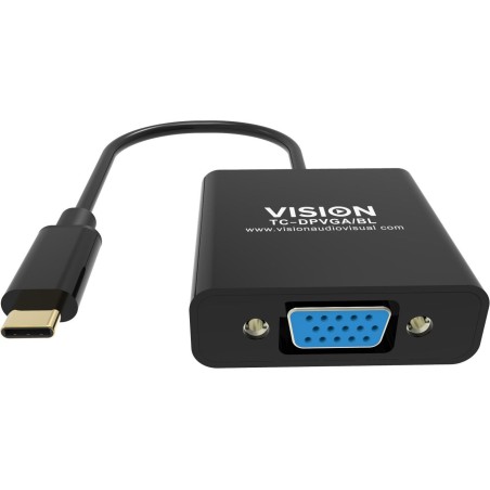 Vision tc-usbcvga/bl adaptador de cable de vídeo usb tipo c vga (d-sub) negro