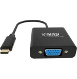 Vision tc-usbcvga/bl adaptador de cable de vídeo usb tipo c vga (d-sub) negro