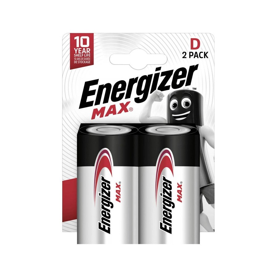 Pila energizer max d-lr20 alkaline 2unidades