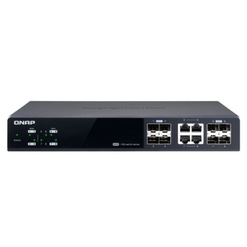 Qnap qsw-m804-4c managed switch 8 port of 10gbe port speed 4 port sfp+ 4 port sfp+/ nbase-t
