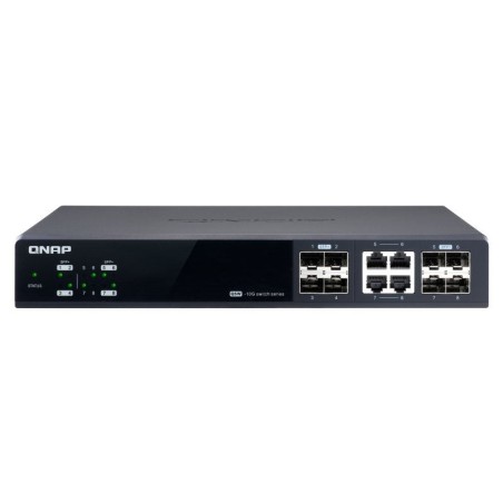 Qnap qsw-m804-4c managed switch 8 port of 10gbe port speed 4 port sfp+ 4 port sfp+/ nbase-t