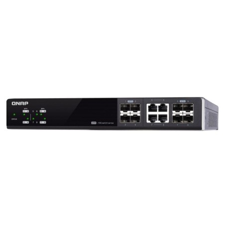 Qnap qsw-m804-4c managed switch 8 port of 10gbe port speed 4 port sfp+ 4 port sfp+/ nbase-t
