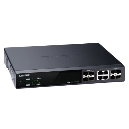 Qnap qsw-m804-4c managed switch 8 port of 10gbe port speed 4 port sfp+ 4 port sfp+/ nbase-t